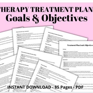 Goals for Therapy Goal Setting Therapy Plans Objectives for Treatment to Support Emotional Healing Therapist Cheat Sheets