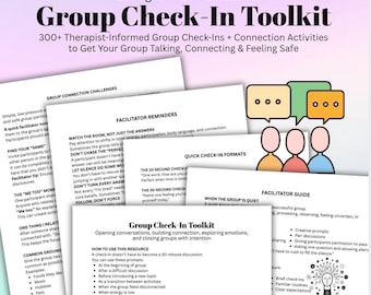 Group Therapy Check In Prompts 300+ Therapeutic Group Questions for Therapists Mental Health Group Activities Facilitator Toolkit PDF