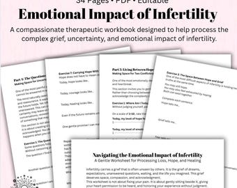 Infertility Grief Workbook: Healing Fertility Loss, TTC, IVF Emotional Support (PDF)