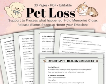 Pet Loss Grief Journal: Healing Workbook & Memory Keepsake (Digital Download)