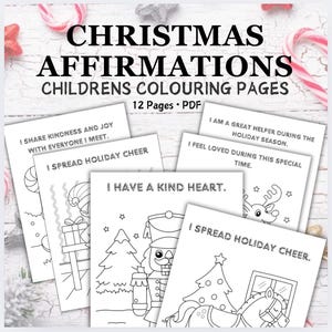 Christmas Coloring Pages Kids Holiday Activity Affirmations Christmas Themed  Activity Stocking Stuffer from Santa