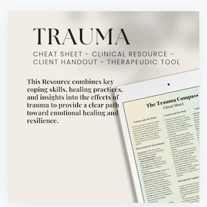 Trauma Cheat Sheet Understanding Trauma and the Body PTSD Recovery Tools for Trauma Healing Body and Mind Therapist Aid