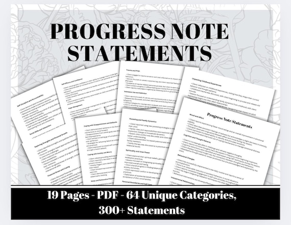 Therapy Progress Notes: 300+ Clinical Phrases, Report Tool (PDF)