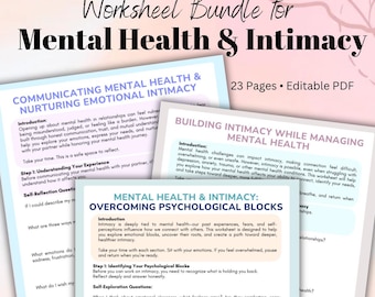 Intimacy and Mental Health Worksheet Bundle Strengthening Relationships Through Communication Pschological Blocks Building Connection