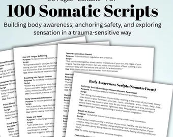 Somatic Body Awareness Scripts: Trauma Healing & Mindfulness Prompts (Digital Download)
