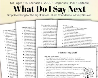 Therapist Clinical Scripts 2000+ Therapy Conversation Starters & Responses Counseling Session Guide Mental Health Professional Resource