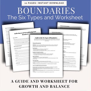 Peut inclure: Un guide et une feuille de travail pour la croissance personnelle et l'équilibre, axés sur six types de limites : physiques, émotionnelles, intellectuelles, spirituelles, financières et sexuelles. Le guide comprend une feuille de travail pour réfléchir et renforcer les limites.