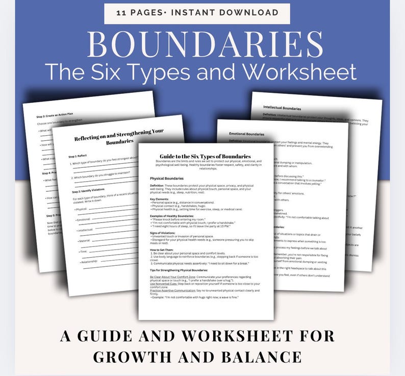 Healthy Boundaries Worksheet: Therapy Tool for Relationships (PDF) - Etsy