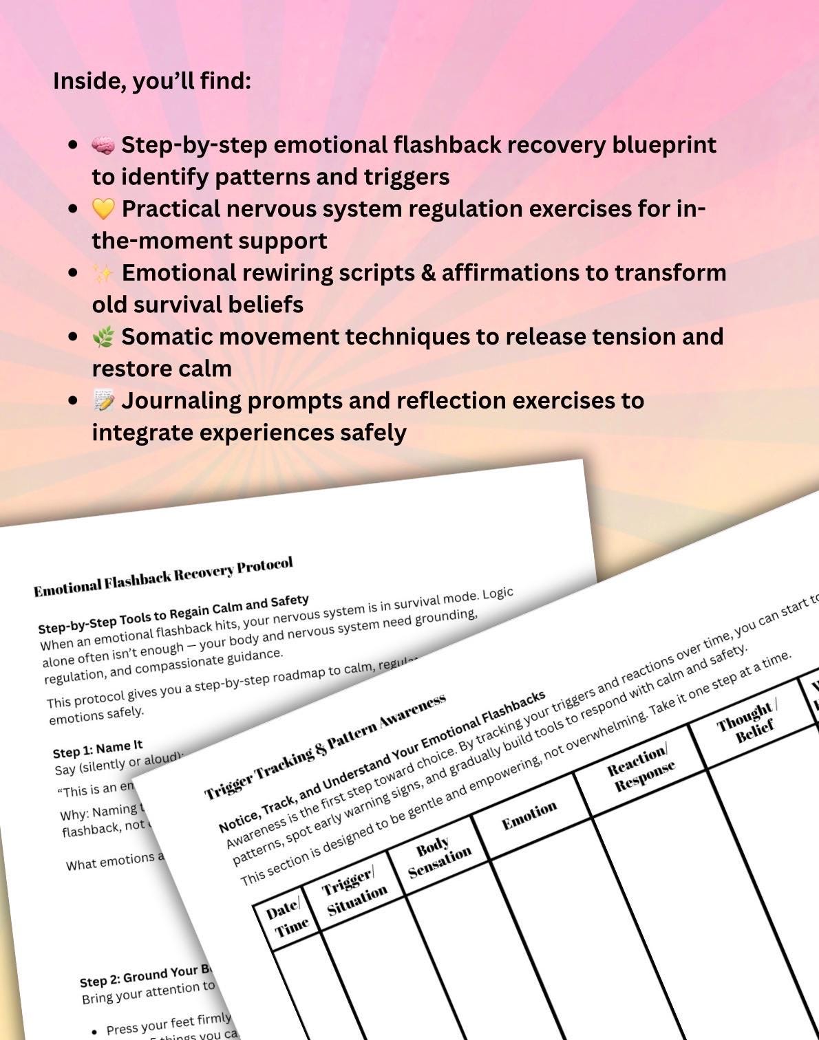 Flashback Worksheets.pdf Emotional Flashback Recovery Workbook, Trauma-informed Self-regulation ...