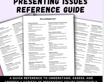 Presenting Problems Guide Assist with Client Assessment and Intake Treatment Planning Client Care Therapy Resource Therapist Tool