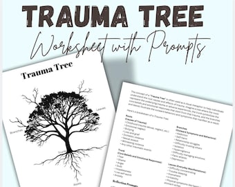 Printable Trauma Tree Worksheet for Reflection and Emotional Healing Personal Growth Tool