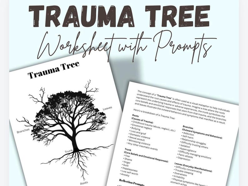Printable Trauma Tree Worksheet for Reflection and Emotional Healing ...