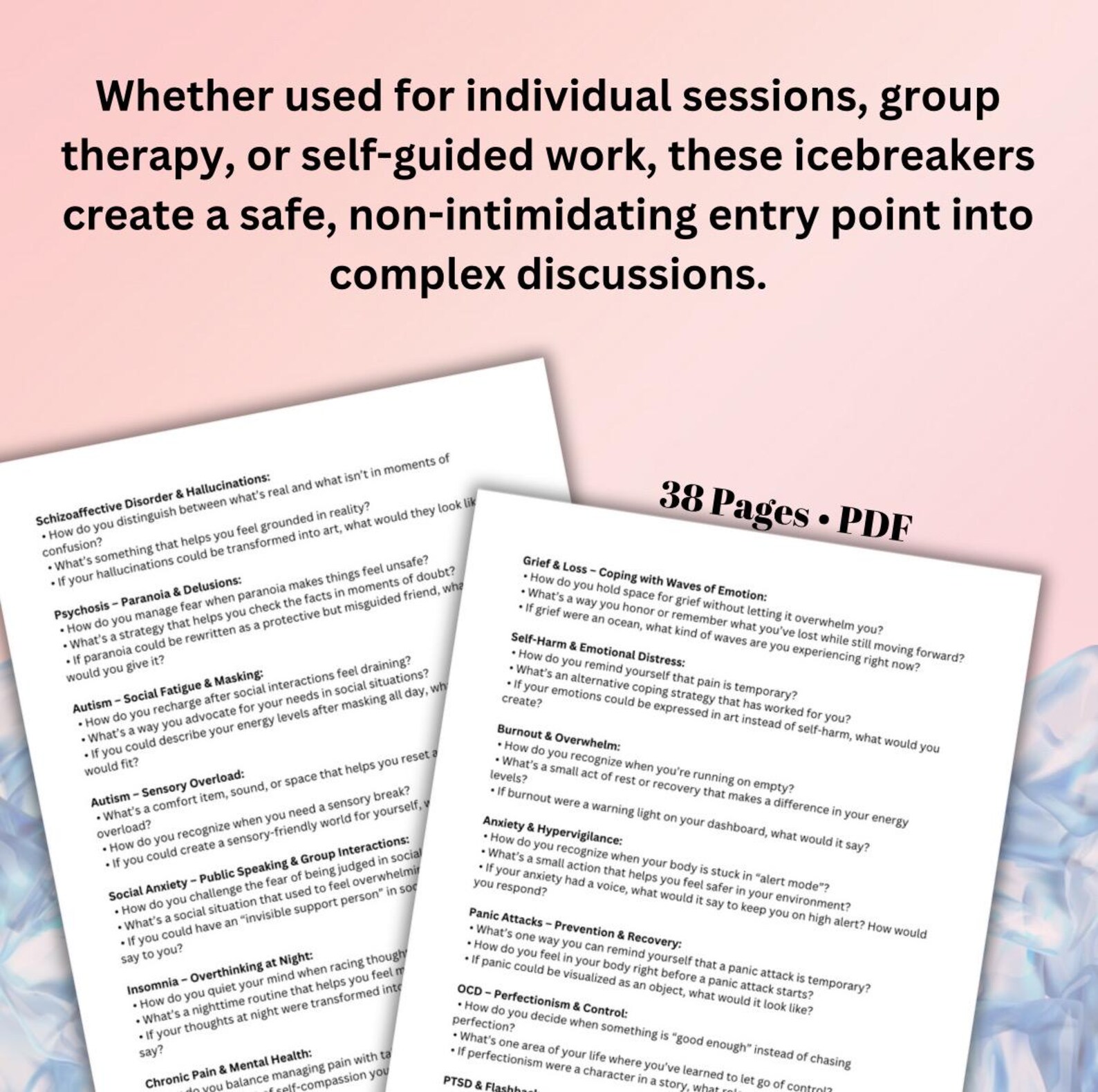 Therapy Icebreaker Prompts: Mental Health Conversation Starters (PDF ...