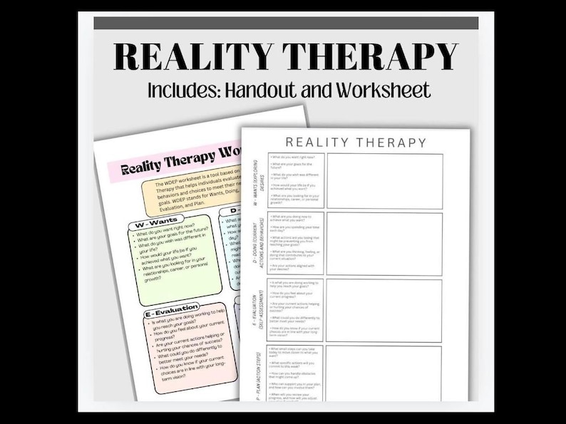 Reality Therapy Worksheet: WDEP Self-Reflection Tool (Digital Download) image 5