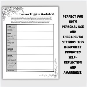 Trauma Triggers Therapy Worksheet Clinical Tools Reference Guide Fight ...