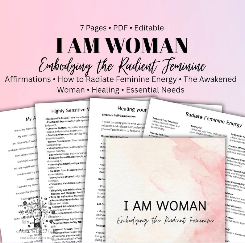 Guía de sanación de la energía femenina, Afirmaciones de "Yo soy mujer" (PDF) imagen 1