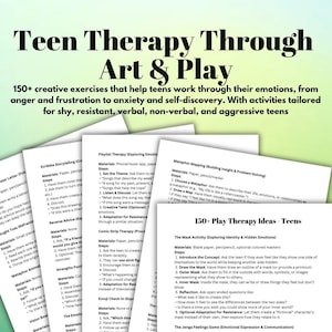Teen Therapy Art and Play Therapy Ideas for Teens Session Planning Therapy Tool Creative Exercises for Emotional Healing Self Exporation