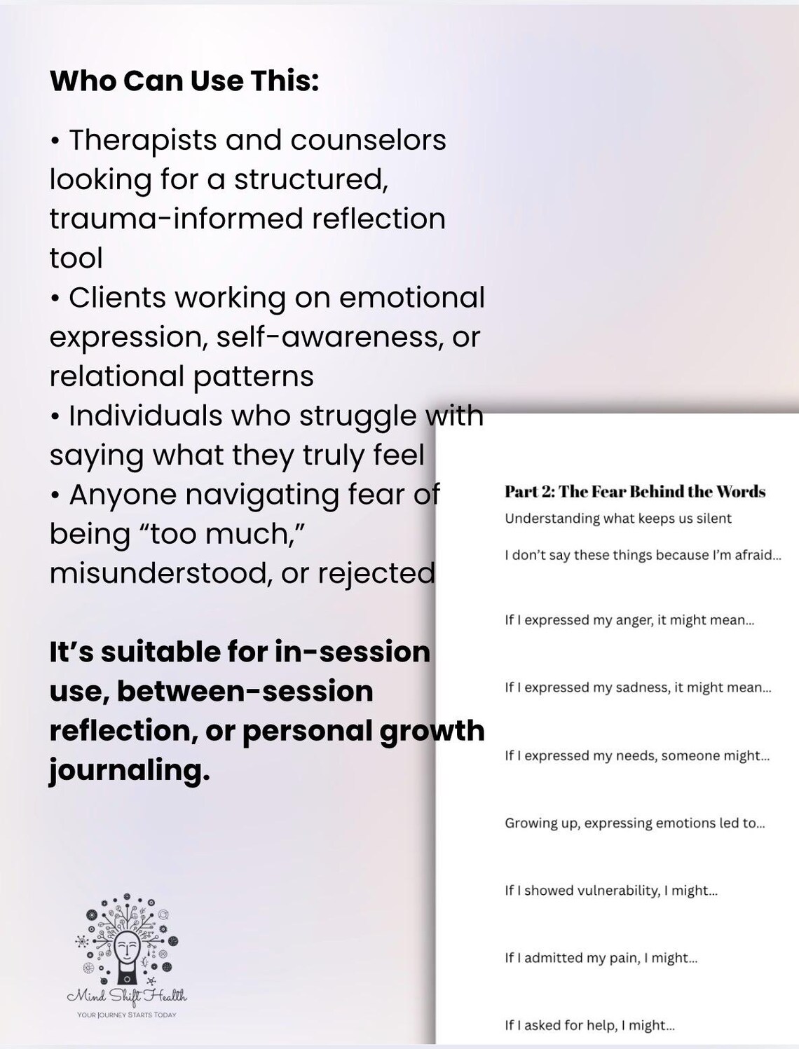 Traumatic Expression Self Expression Worksheet: Unspoken Emotions, Trauma Informed PDF - Etsy