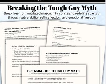 Men&#39;s Mental Health Worksheet: Emotional Wellness Workbook (Printable PDF)