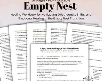 Empty Nest Support Workbook Healing Grief, Identity Loss & Emotional Transition After Children Leave Home