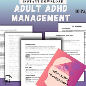 Manage Adult ADHD Coping Skills  Therapist Resource Therapy Exercises CBT