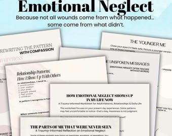 Emotional Vernachlässigung Bündel, Inneres Kind Arbeitsbuch, Trauma-Informierte Therapie Arbeitsblätter, Beziehungsmuster & Bindungsheilung