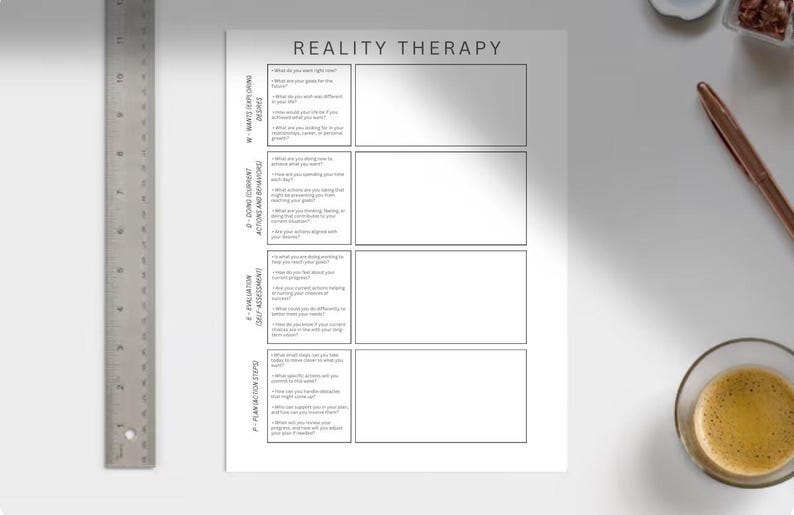 Reality Therapy Worksheet: WDEP Self-Reflection Tool (Digital Download) image 4