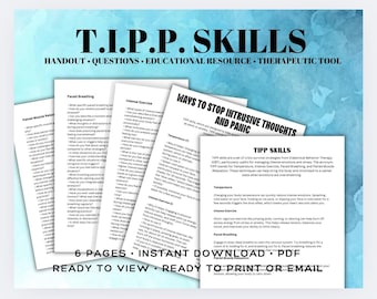 DBT TIPP Skills Handout, Emotional Regulation Therapy Resource (PDF)