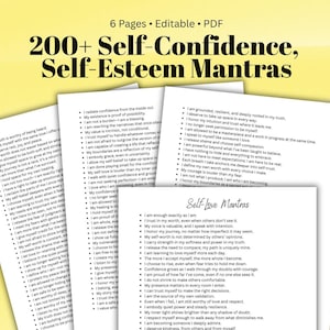 Self-Confidence Self-Esteem Mantras Daily Affirmations for Inner Strength Healing Therapy Personal Growth Tool