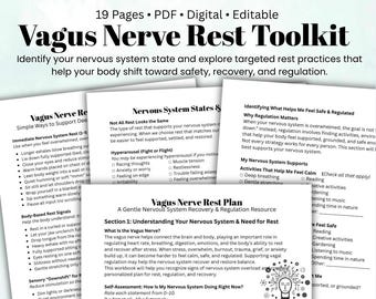 Vagus Nerve Rest Toolkit Nervous System Regulation Plan, Rest Reference Sheet & State-Based Recovery Guide for Anxiety, Burnout Stress