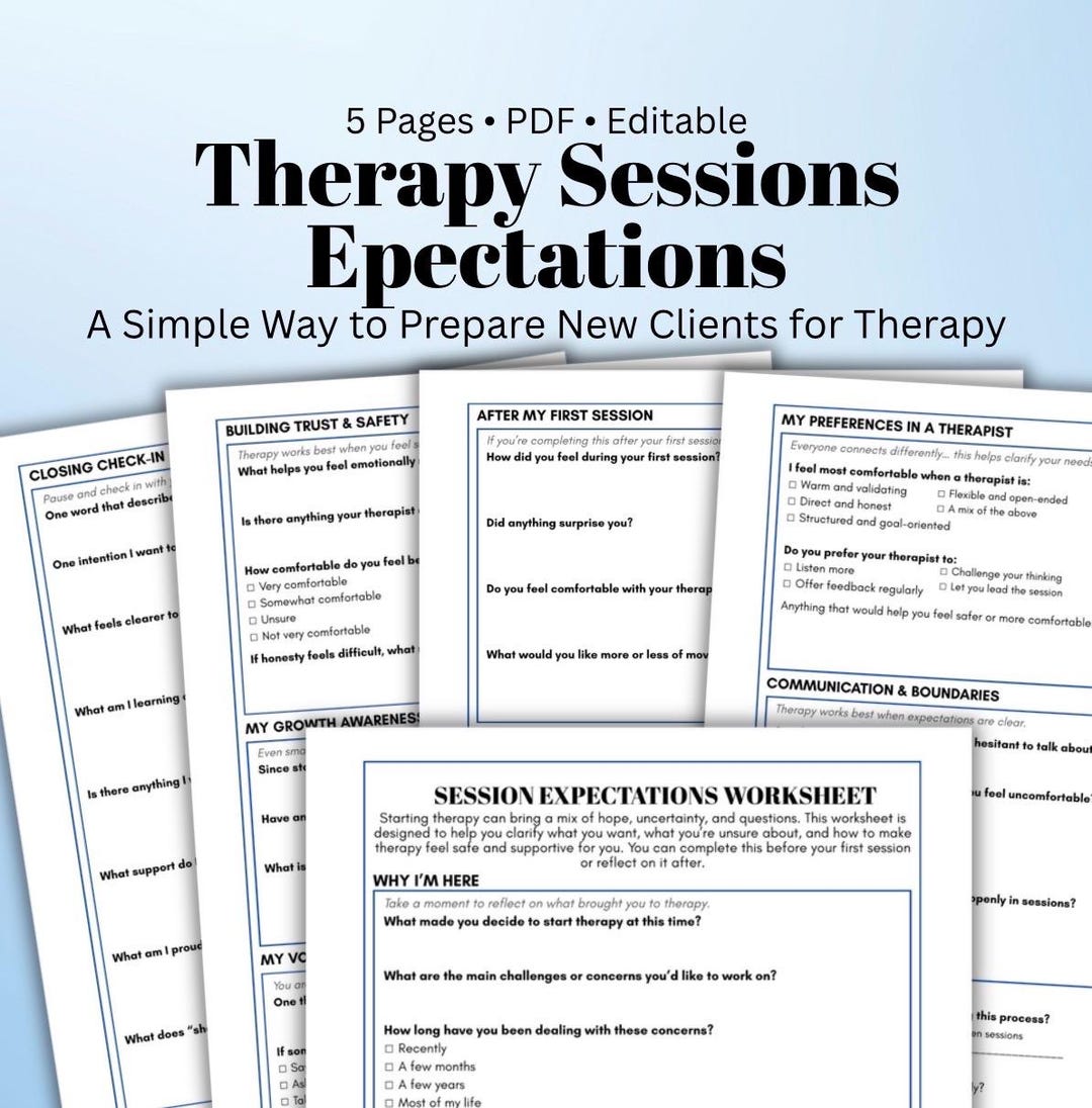 Expectations At Work Worksheet.pdf Therapy Session Expectations Worksheet for New Clients (PDF) - Etsy