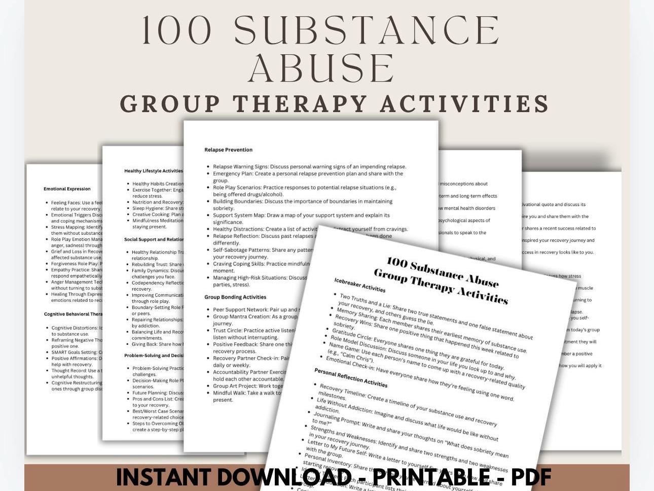 Substance Abuse Group Activities Group Therapy Support Emotional Check In Recovery Session Addiction Management Coping Skills