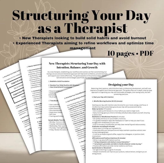 Therapist Daily Schedule Blueprint | Workflow & Time Management (PDF)