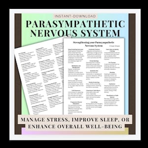 Sistema Nervoso PNS Cheat Sheet Kit de Terapia Regulação Emocional Ative seu Sistema Nervoso Parassimpático