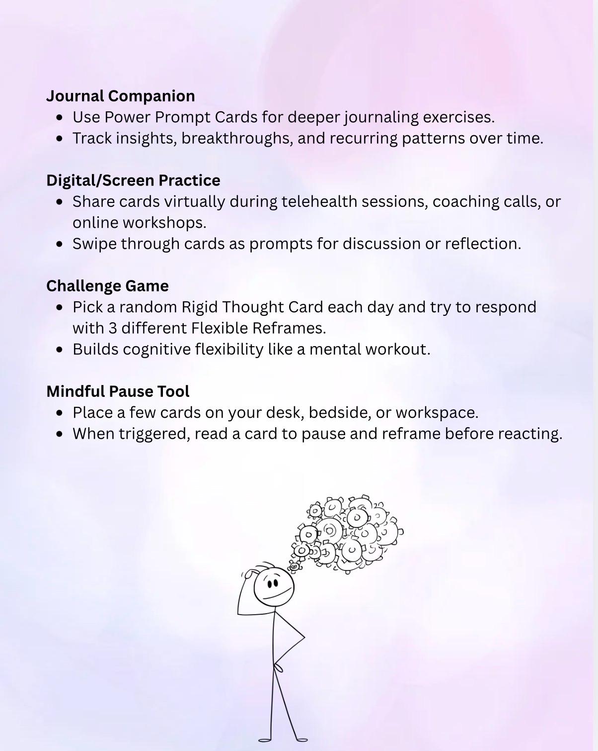 CBT Flash Cards – Cognitive Flexibility Deck for Self-help Therapy Tool ...