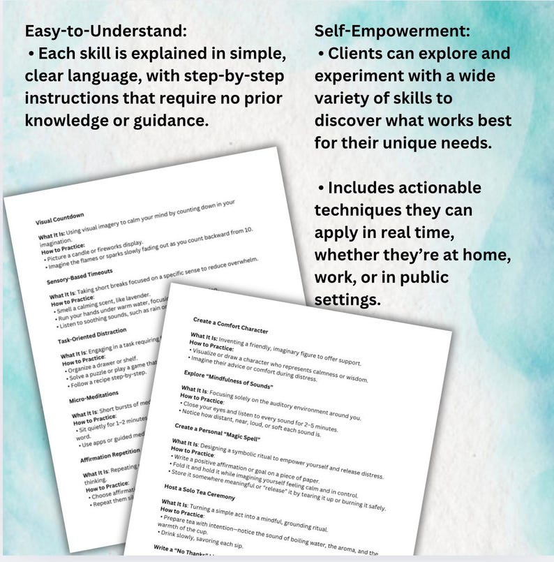 Personal Distraction Plan.pdf Distress Tolerance Skills Guide: Self-soothing & Coping Techniques (PDF ...