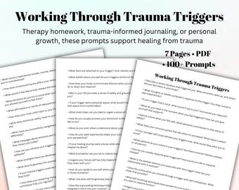 Messages déclencheurs de traumatisme dans le journal | Guérison émotionnelle, outil de traitement des traumatismes (PDF)