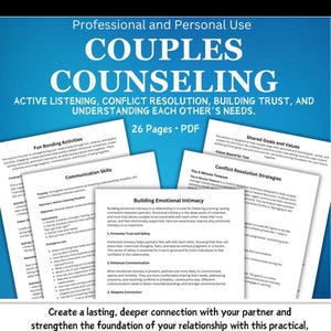 Couples Therapy Workbook | Relationship Communication, Conflict Resolution (PDF)