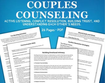 Couples Therapy Workbook | Relationship Communication, Conflict Resolution (PDF)