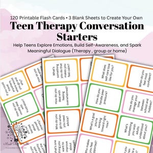 Holen Sie sich Teenager zu öffnen Teenager Gesprächsstarter Karteikarten Therapie Reflexionskarten Jugendtherapie