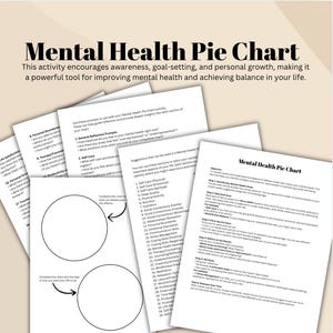 Geestelijke gezondheid Werkblad cirkeldiagram Zelfreflectie Wellness Balans Therapiehulpmiddel Emotioneel inchecken