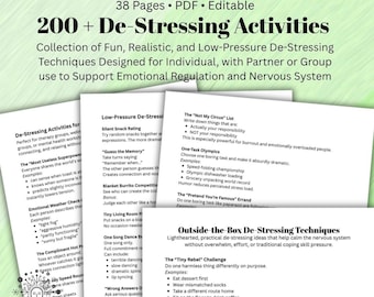 200+ Creative De-Stressing Techniques Nervous System Regulation & Coping Skills Emotional Overwhelm Management
