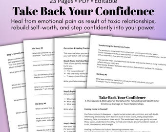 Confidence Workbook: Self-Esteem Journal, Emotional Healing (PDF)