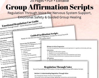 Group Affirmation Scripts for Therapists Nervous System Regulation & Somatic Voice Exercises Sound Counselling