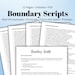 Boundary Scripts Soft & Firm Templates Practice Worksheets Script ...