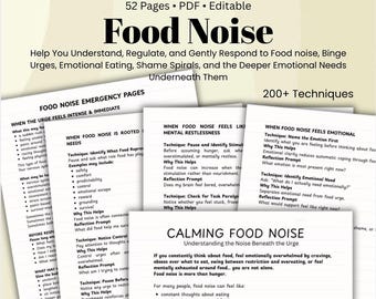 Food Noise Coping Techniques Emotional Eating, Binge Urges, Nervous System Regulation, Shame Spirals, ADHD & Trauma Healing PDF