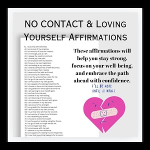Affirmations de la règle du pas de contact Guérison d'une relation Affirmations de chagrin d'amour Capacités d'adaptation Régulation des émotions après la rupture
