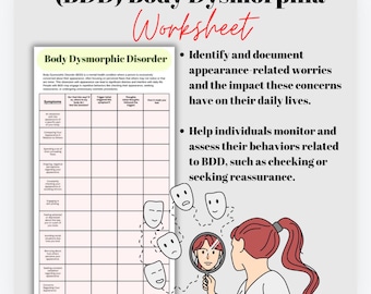 Body Dysmorphic Disorder Worksheet: BDD Therapy & Self Help (PDF)