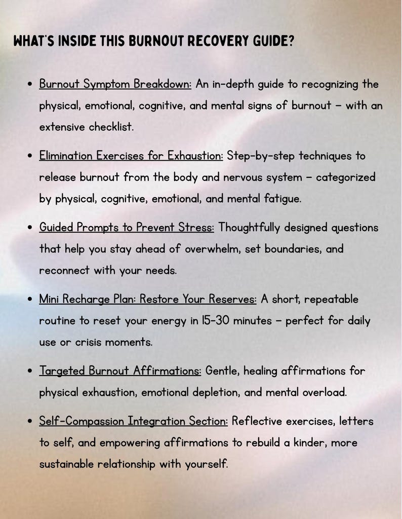Burnout Recovery Blueprint Self-care Guide With Prompts Affirmations ...