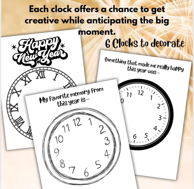 Kids' NYE Activity Pack: Countdown Clocks, Gratitude, 2026 Intentions ...
